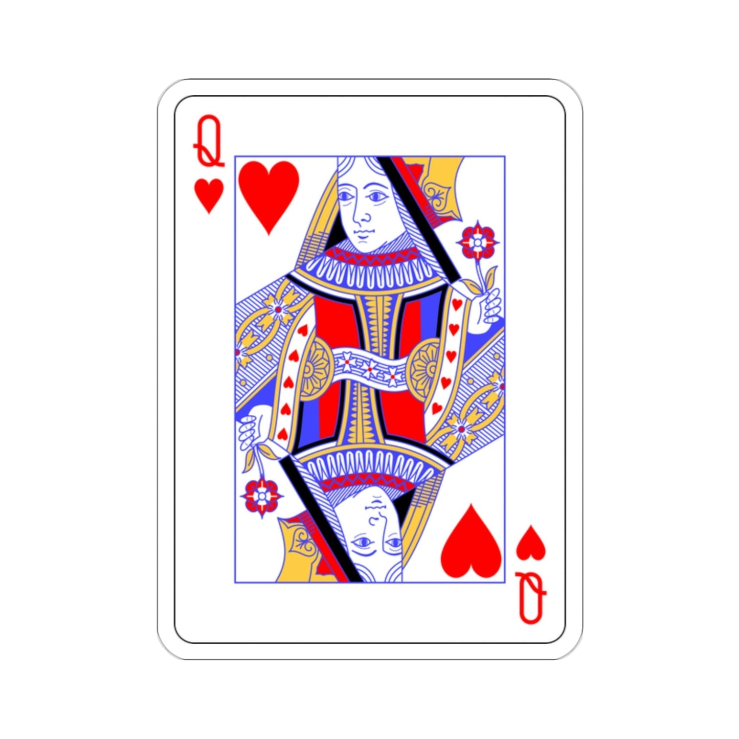 Queen of Hearts Playing Card STICKER Vinyl Die-Cut Decal-2 Inch-The Sticker Space