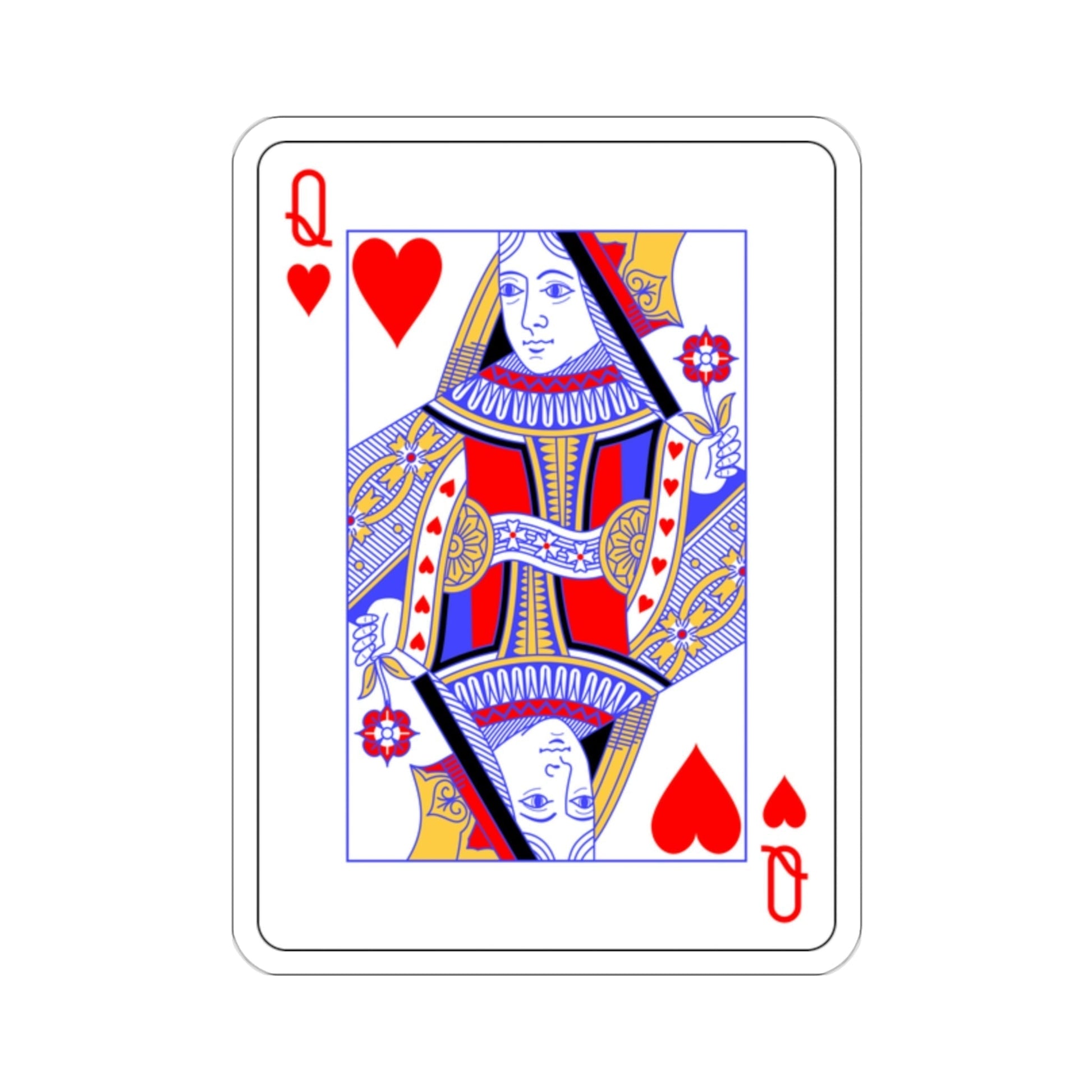 Queen of Hearts Playing Card STICKER Vinyl Die-Cut Decal-2 Inch-The Sticker Space