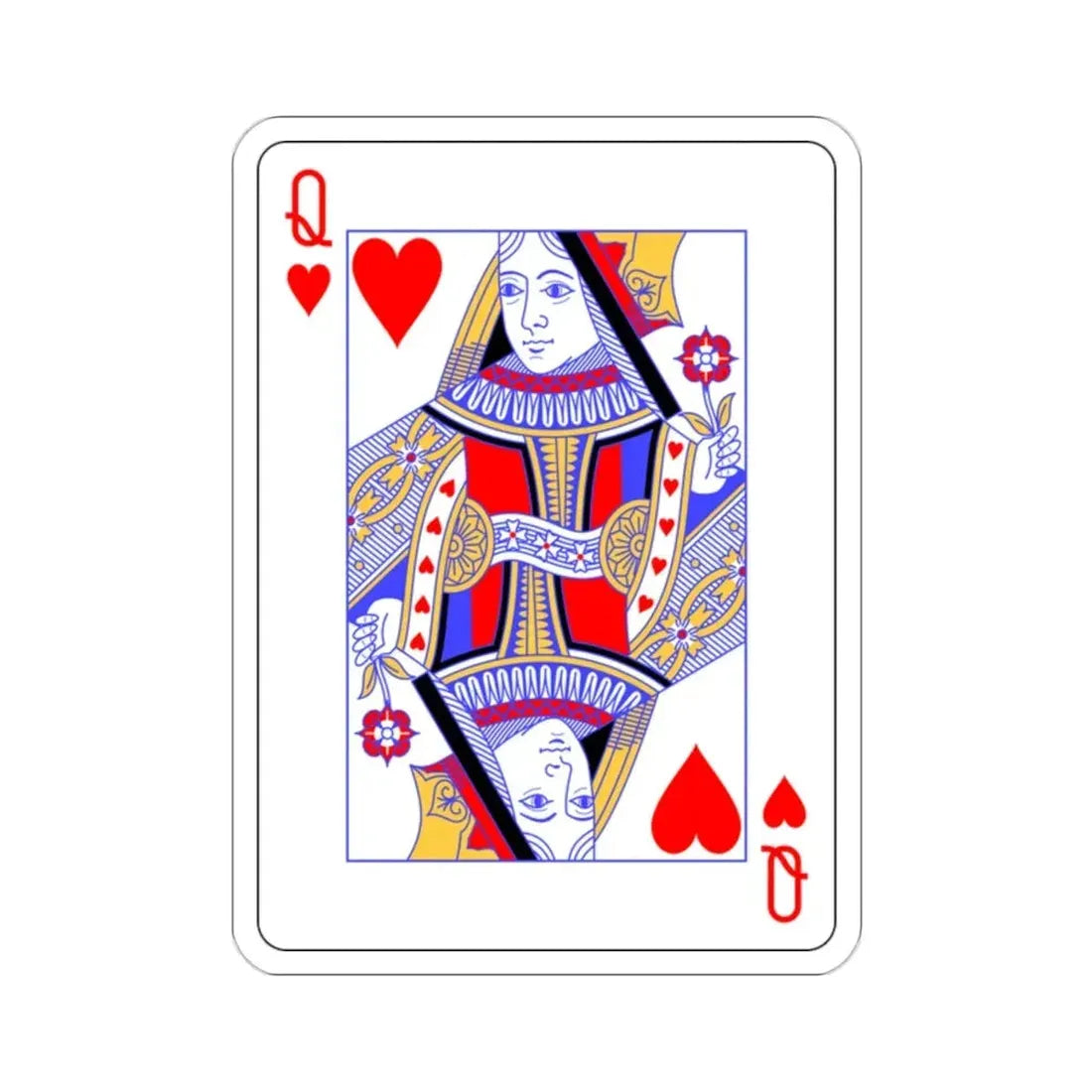 Queen of Hearts Playing Card STICKER Vinyl Die-Cut Decal 2 Inch - The Sticker Space
