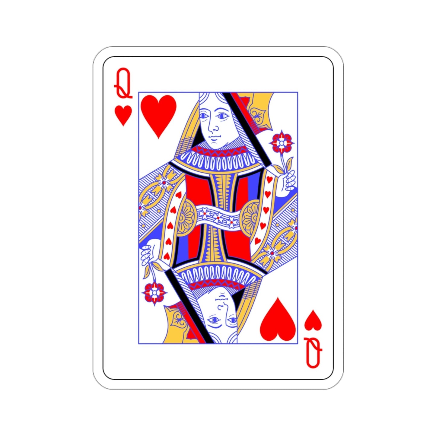 Queen of Hearts Playing Card STICKER Vinyl Die-Cut Decal-3 Inch-The Sticker Space