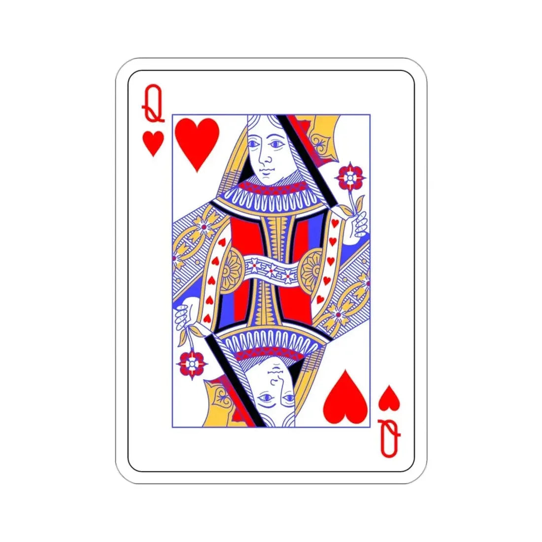 Queen of Hearts Playing Card STICKER Vinyl Die-Cut Decal 3 Inch - The Sticker Space