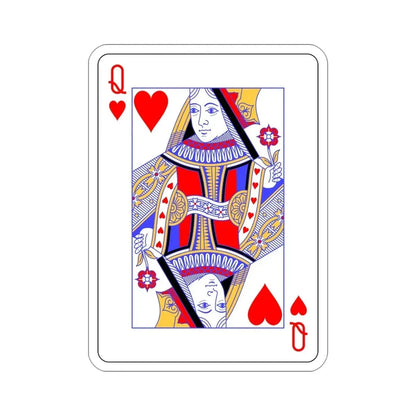 Queen of Hearts Playing Card STICKER Vinyl Die-Cut Decal 4 Inch - The Sticker Space
