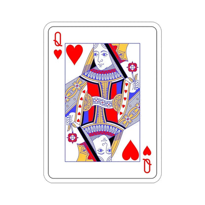 Queen of Hearts Playing Card STICKER Vinyl Die-Cut Decal 5 Inch - The Sticker Space