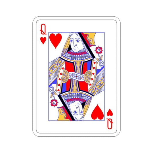 Queen of Hearts Playing Card STICKER Vinyl Die-Cut Decal-6 Inch-The Sticker Space