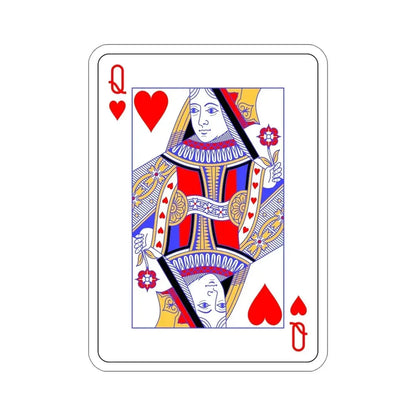 Queen of Hearts Playing Card STICKER Vinyl Die-Cut Decal 6 Inch - The Sticker Space