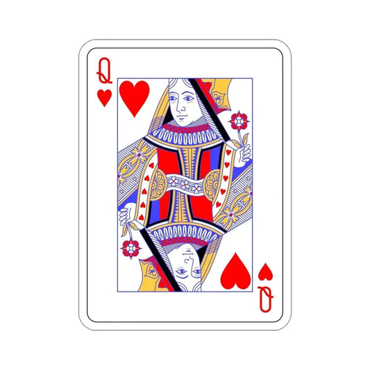 Queen of Hearts Playing Card STICKER Vinyl Die-Cut Decal 6 Inch - The Sticker Space