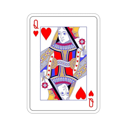 Queen of Hearts Playing Card STICKER Vinyl Die-Cut Decal - The Sticker Space