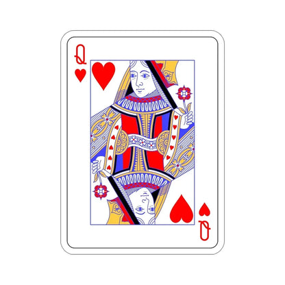 Queen of Hearts Playing Card STICKER Vinyl Die-Cut Decal - The Sticker Space