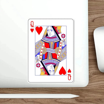 Queen of Hearts Playing Card STICKER Vinyl Die-Cut Decal - The Sticker Space