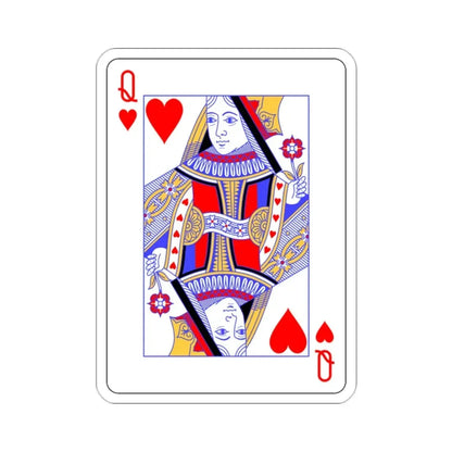 Queen of Hearts Playing Card STICKER Vinyl Die-Cut Decal - The Sticker Space