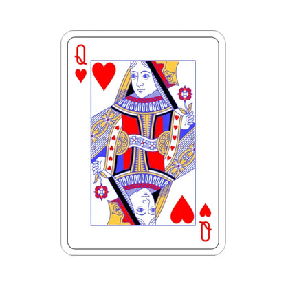 Queen of Hearts Playing Card STICKER Vinyl Die-Cut Decal - The Sticker Space