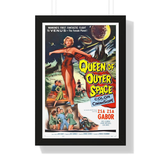 QUEEN OF OUTER SPACE 1958 - Framed Movie Poster-16″ x 24″-The Sticker Space