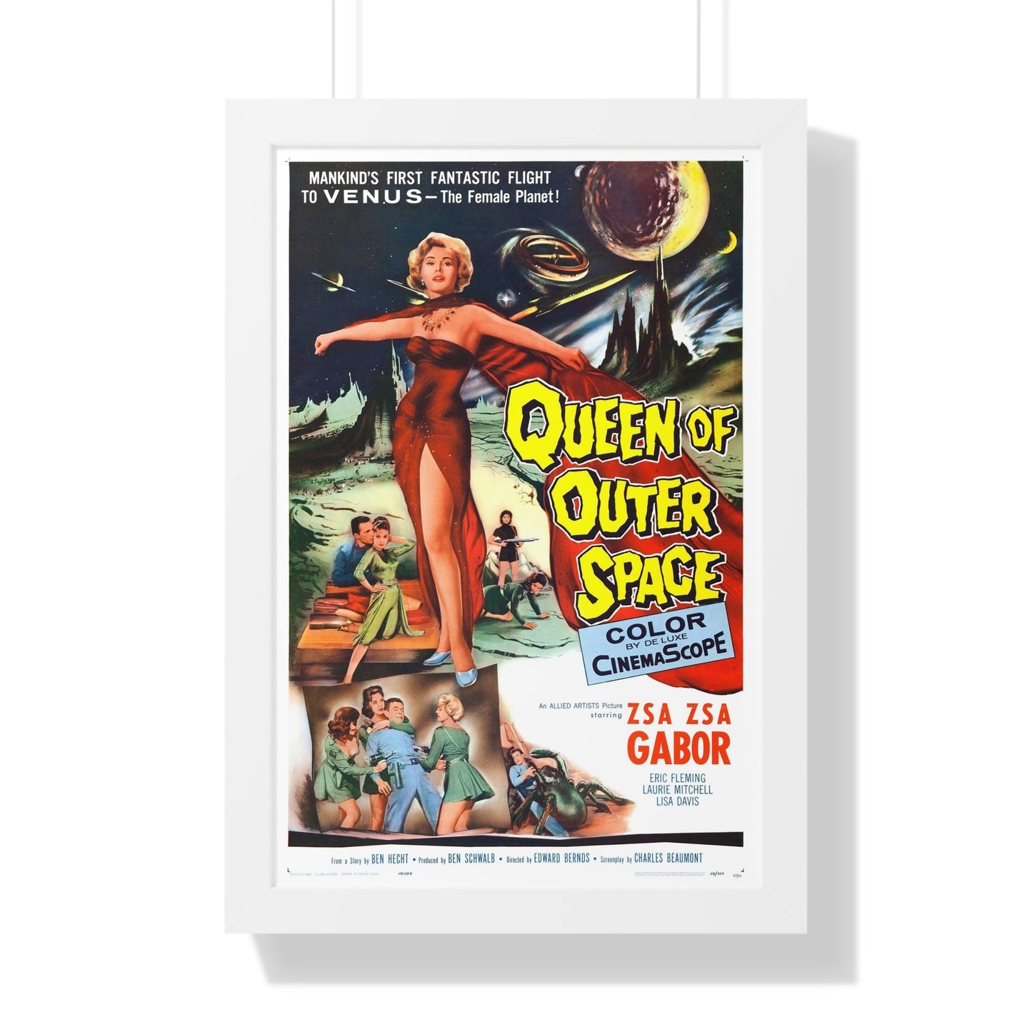 QUEEN OF OUTER SPACE 1958 - Framed Movie Poster-16″ x 24″-The Sticker Space