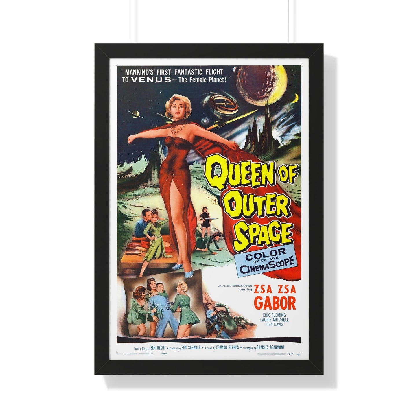 QUEEN OF OUTER SPACE 1958 - Framed Movie Poster-20" x 30"-The Sticker Space