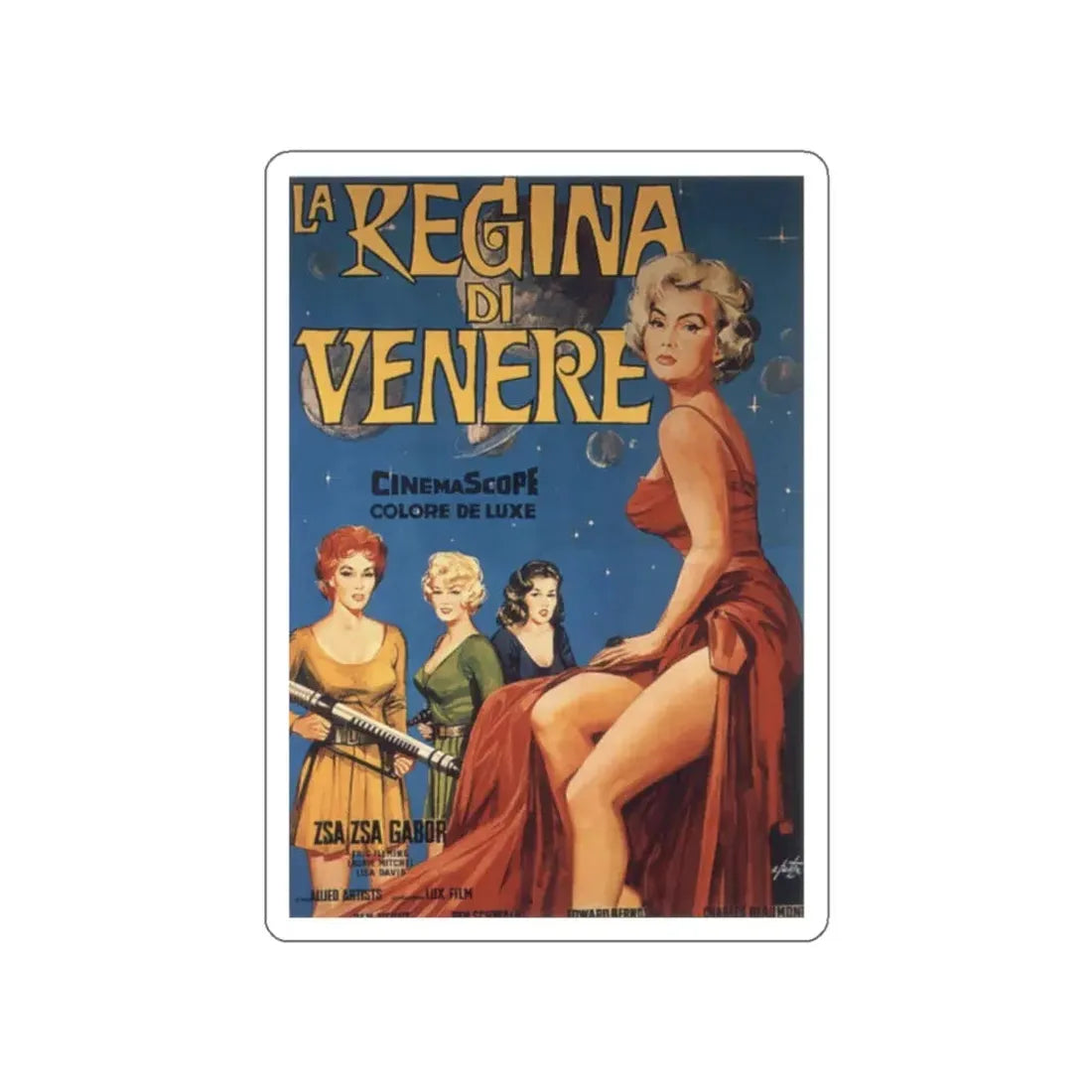 QUEEN OF OUTER SPACE (2) 1958 Movie Poster STICKER Vinyl Die-Cut Decal 2 Inch - The Sticker Space