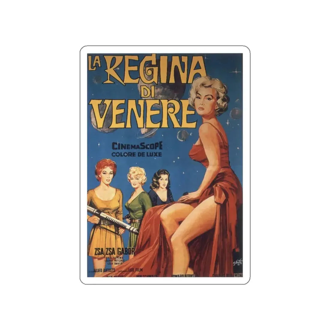 QUEEN OF OUTER SPACE (2) 1958 Movie Poster STICKER Vinyl Die-Cut Decal 3 Inch - The Sticker Space