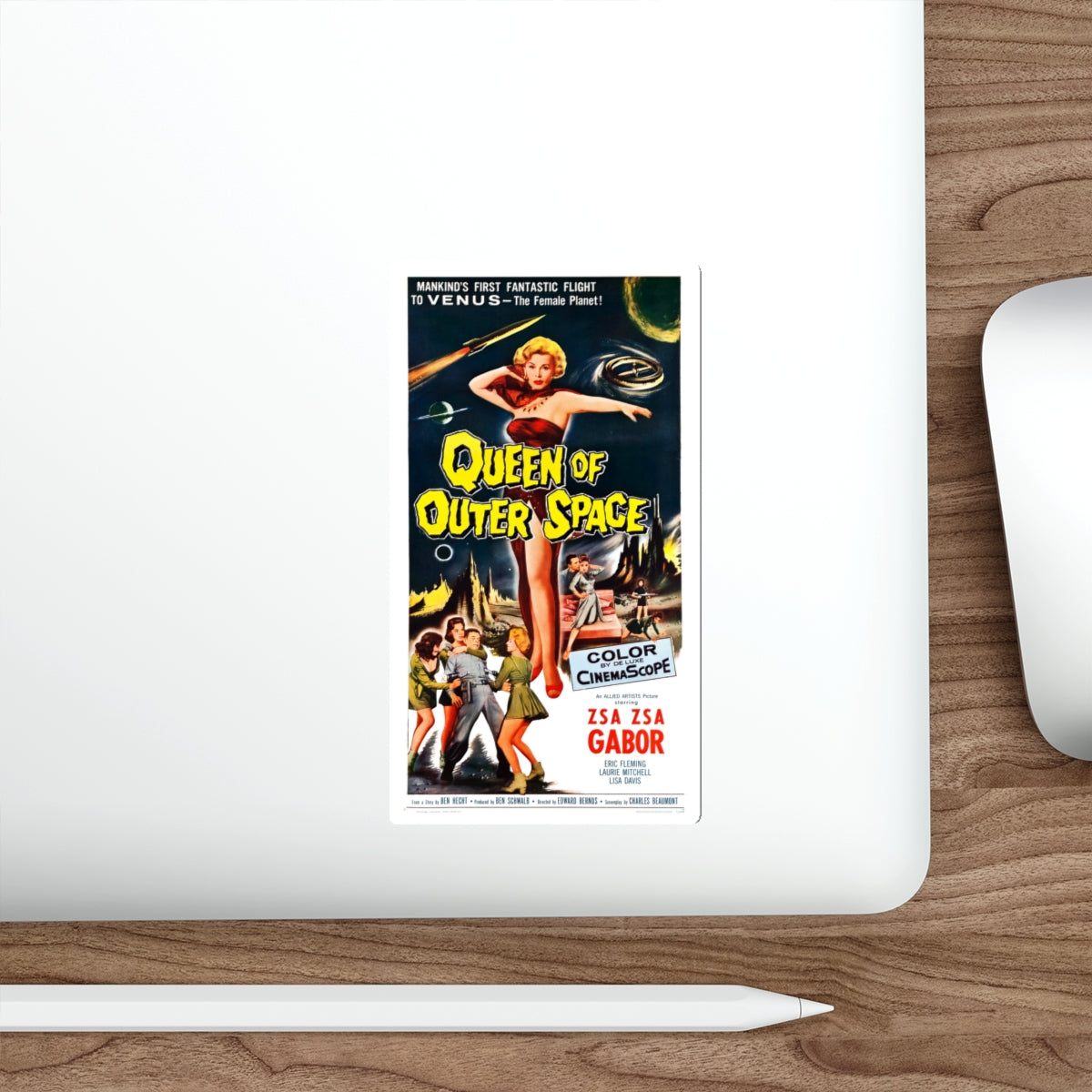 QUEEN OF OUTER SPACE (3) 1958 Movie Poster STICKER Vinyl Die-Cut Decal-The Sticker Space