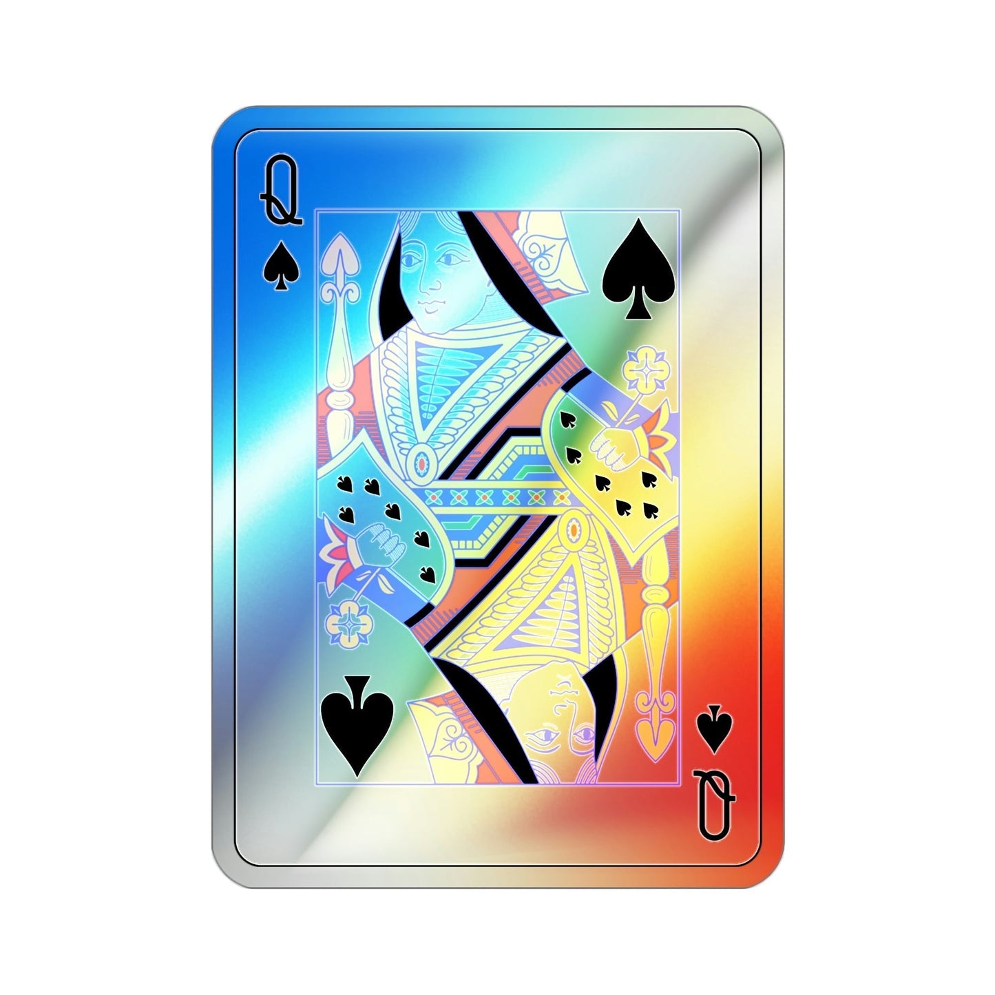 Queen of Spades Playing Card Holographic STICKER Die-Cut Vinyl Decal-3 Inch-The Sticker Space