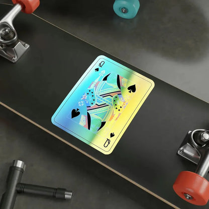 Queen of Spades Playing Card Holographic STICKER Die-Cut Vinyl Decal - The Sticker Space