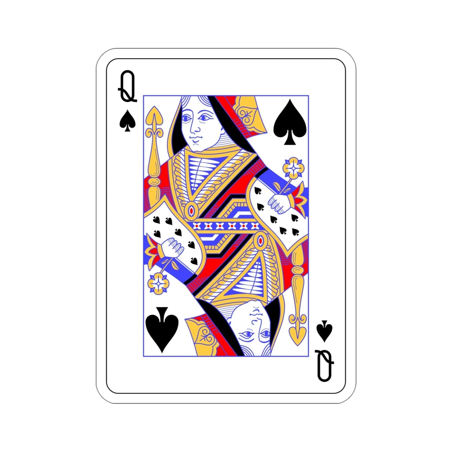 Queen of Spades Playing Card STICKER Vinyl Die-Cut Decal-4 Inch-The Sticker Space