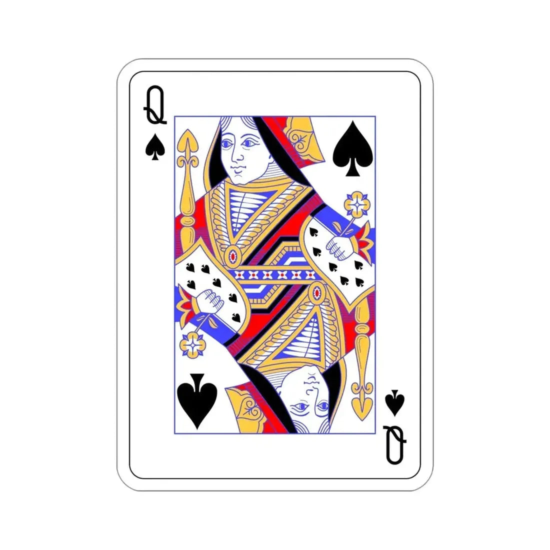 Queen of Spades Playing Card STICKER Vinyl Die-Cut Decal 4 Inch - The Sticker Space