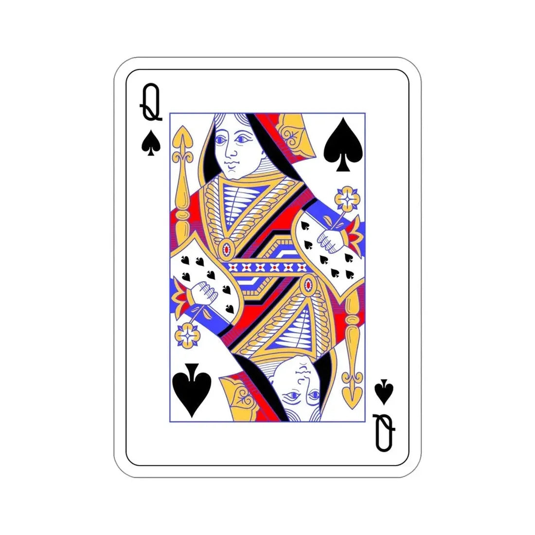 Queen of Spades Playing Card STICKER Vinyl Die-Cut Decal 5 Inch - The Sticker Space