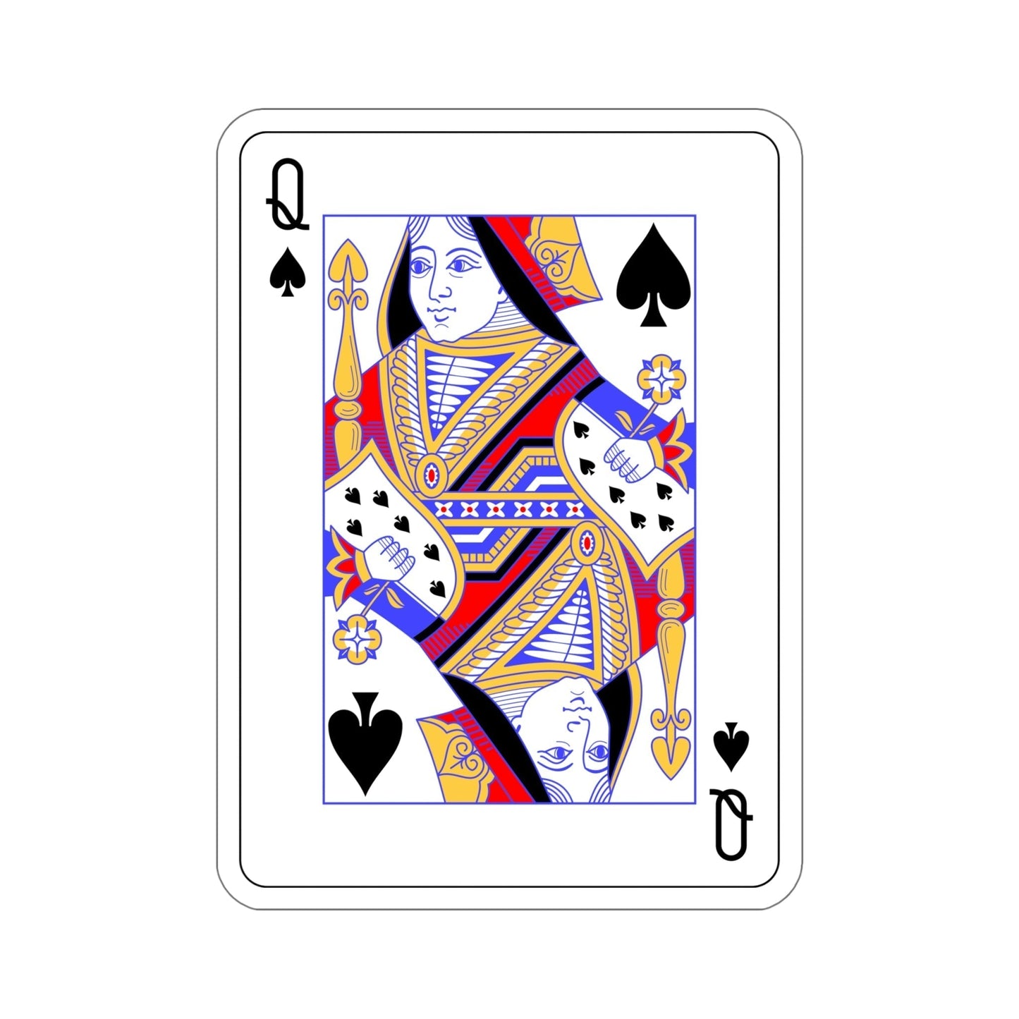 Queen of Spades Playing Card STICKER Vinyl Die-Cut Decal-6 Inch-The Sticker Space