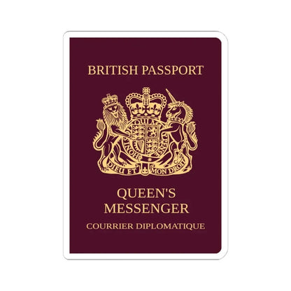 Queen's Messenger Passport - STICKER Vinyl Kiss-Cut Decal 4 Inch White - The Sticker Space