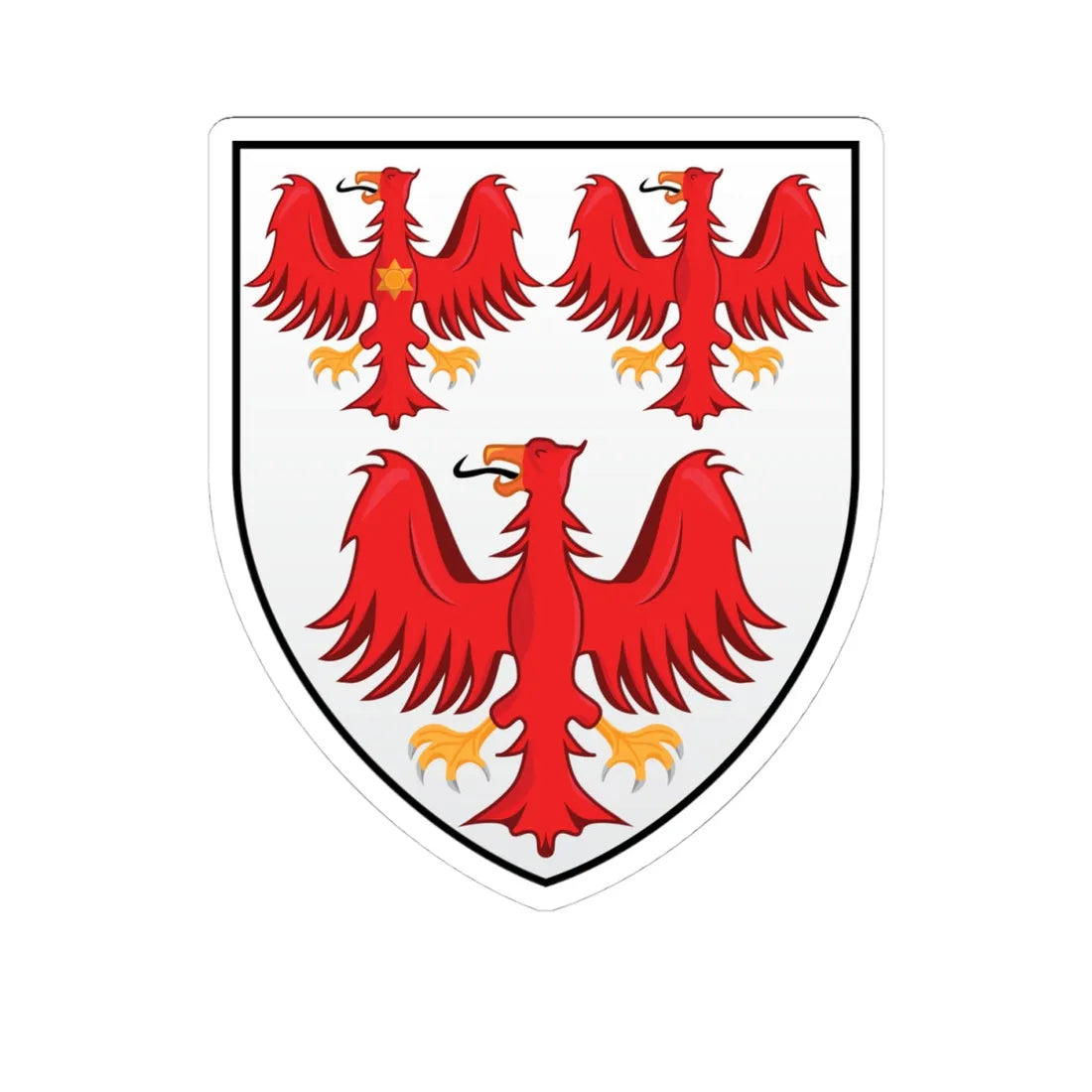 Queens College Oxford Coat Of Arms (England) (Coat of Arms) STICKER Vinyl Kiss-Cut Decal 4 Inch White - The Sticker Space