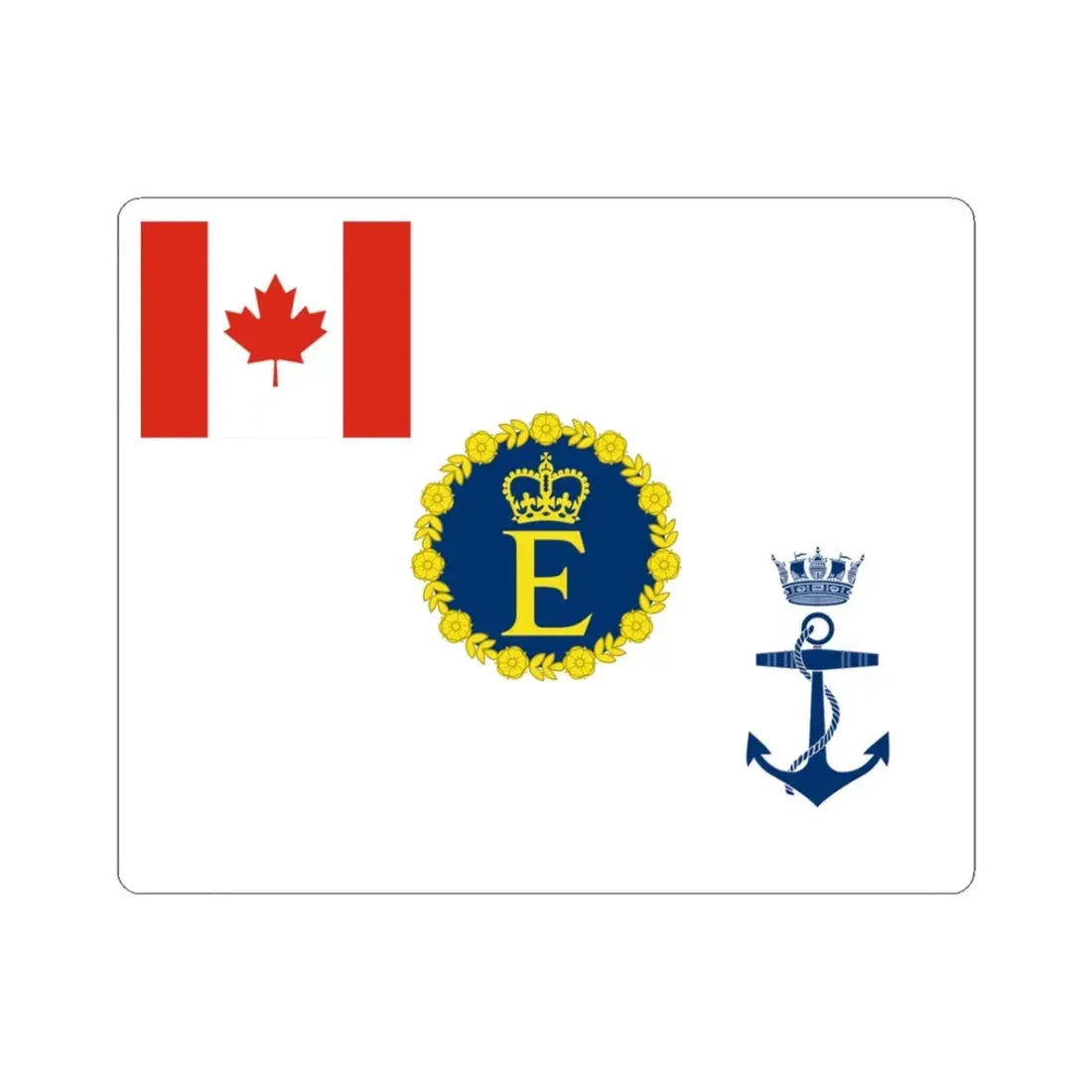 Queens Colour for the Royal Canadian Navy (Canada) STICKER Vinyl Kiss-Cut Decal 3 Inch White - The Sticker Space