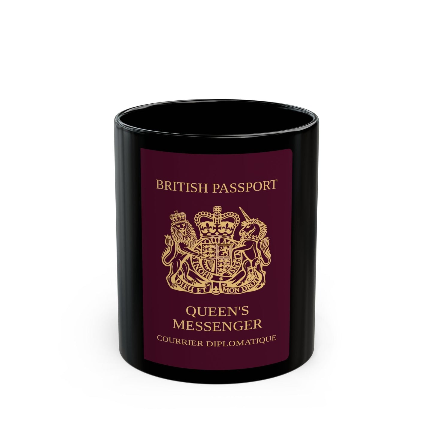 Queen's Messenger Passport - Black Coffee Mug