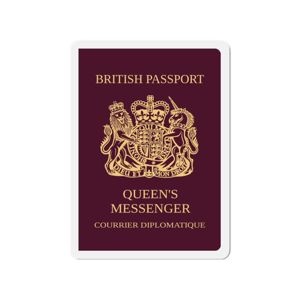 Queen's Messenger Passport - Die-Cut Magnet-3" x 3"-The Sticker Space