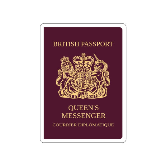 Queen's Messenger Passport STICKER Vinyl Die-Cut Decal-White-The Sticker Space
