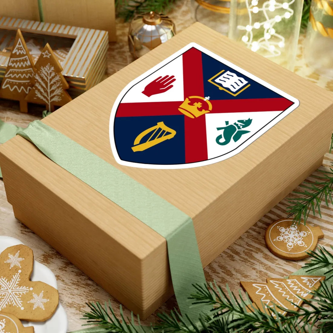 Queens University Belfast arms (United Kingdom) (Coat of Arms) STICKER Vinyl Kiss-Cut Decal - The Sticker Space