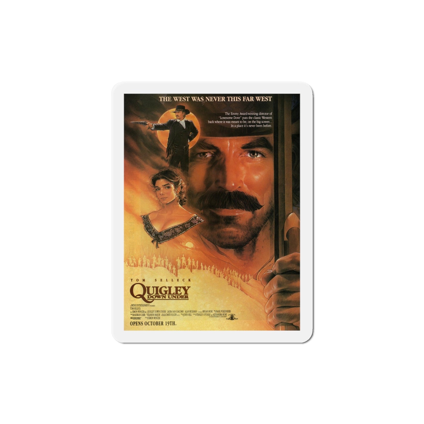 Quigley Down Under 1990 Movie Poster Die-Cut Magnet-4" x 4"-The Sticker Space