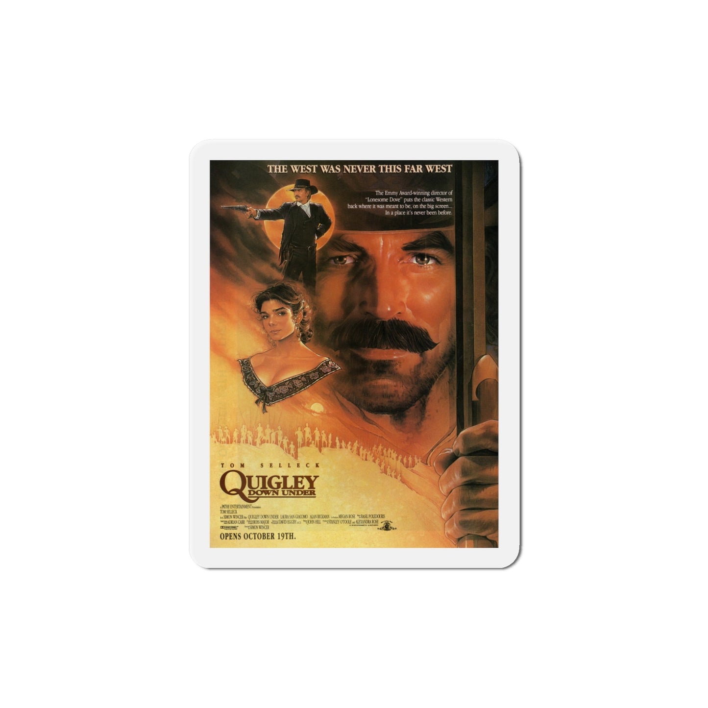 Quigley Down Under 1990 Movie Poster Die-Cut Magnet-5" x 5"-The Sticker Space