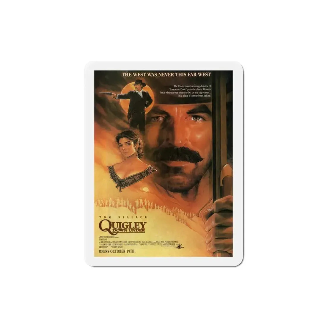Quigley Down Under 1990 Movie Poster Refrigerator Magnet 3 Inch - The Sticker Space
