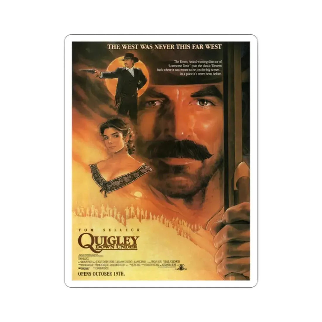 Quigley Down Under 1990 Movie Poster STICKER Vinyl Die-Cut Decal 2 Inch - The Sticker Space