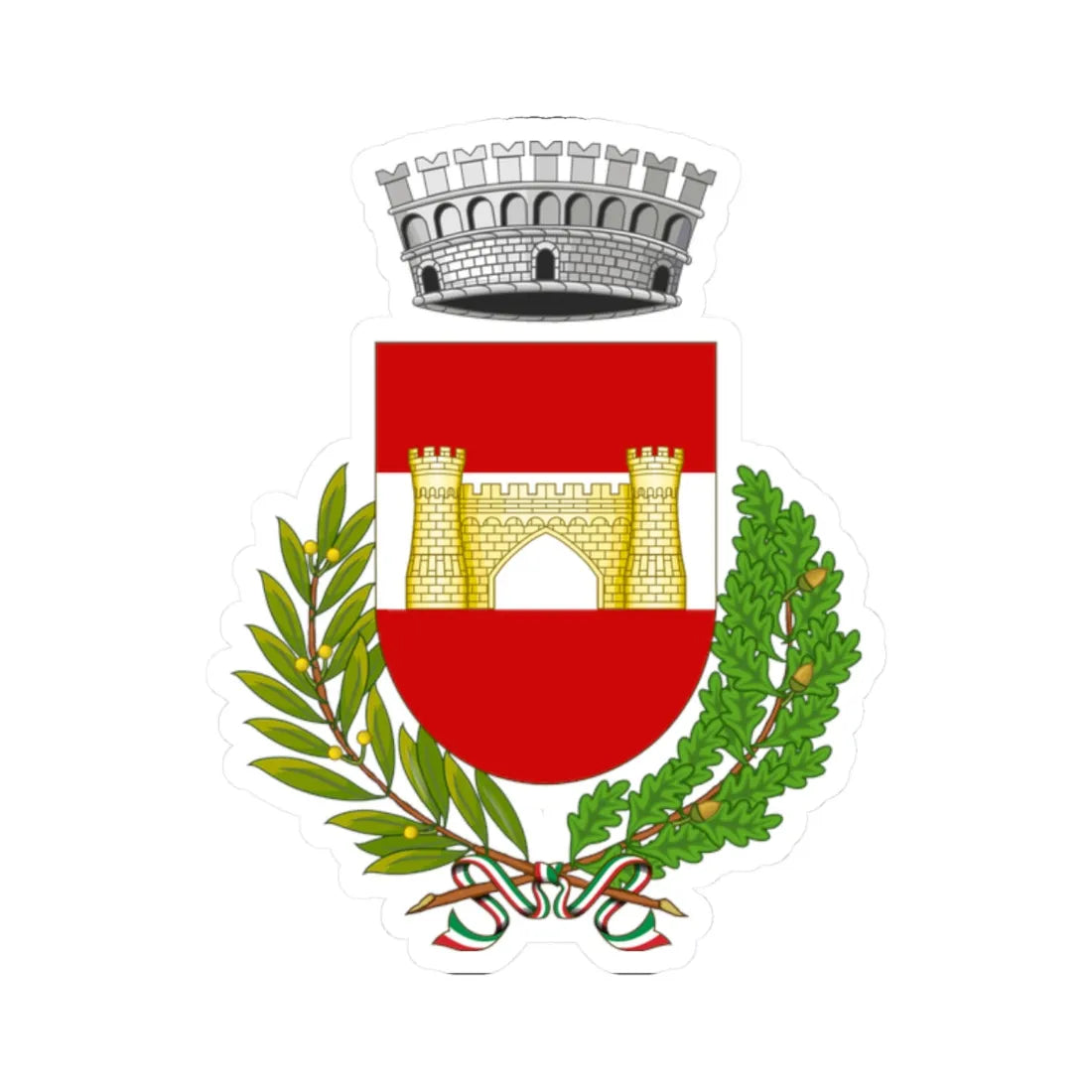 Quilliano-Stemma (Italy) (Coat of Arms) STICKER Vinyl Kiss-Cut Decal 2 Inch White - The Sticker Space