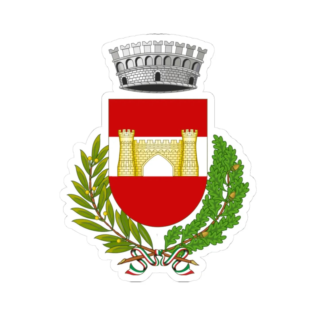 Quilliano-Stemma (Italy) (Coat of Arms) STICKER Vinyl Kiss-Cut Decal 3 Inch White - The Sticker Space