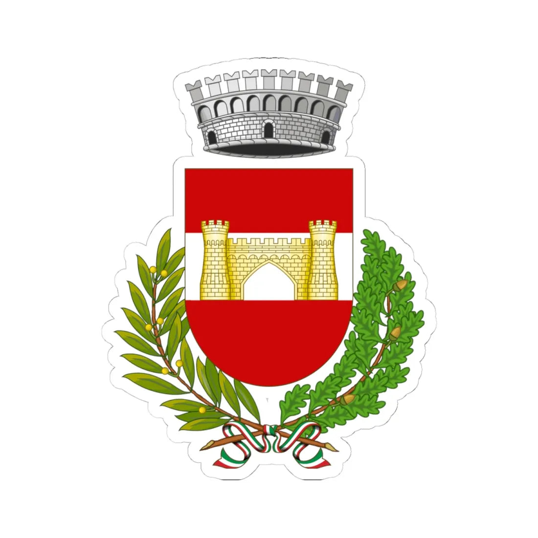 Quilliano-Stemma (Italy) (Coat of Arms) STICKER Vinyl Kiss-Cut Decal 4 Inch White - The Sticker Space