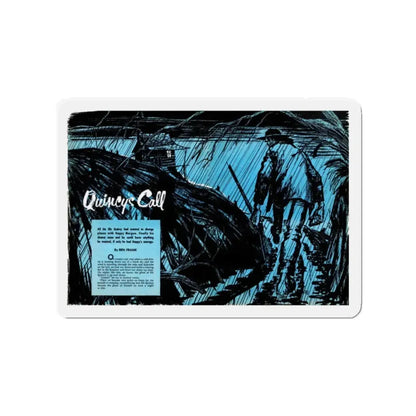 Quincy's Call, Bluebook Magazine, March 1953 (Magazine Illustration) Refrigerator Magnet 2 Inch Die-Cut - The Sticker Space