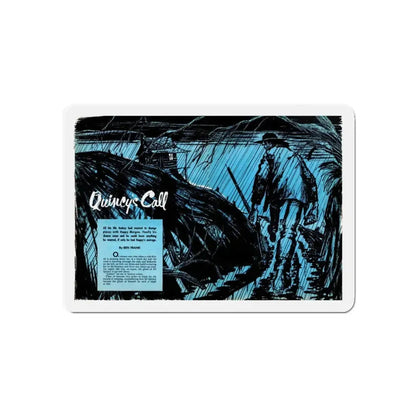 Quincy's Call, Bluebook Magazine, March 1953 (Magazine Illustration) Refrigerator Magnet 3 Inch Die-Cut - The Sticker Space