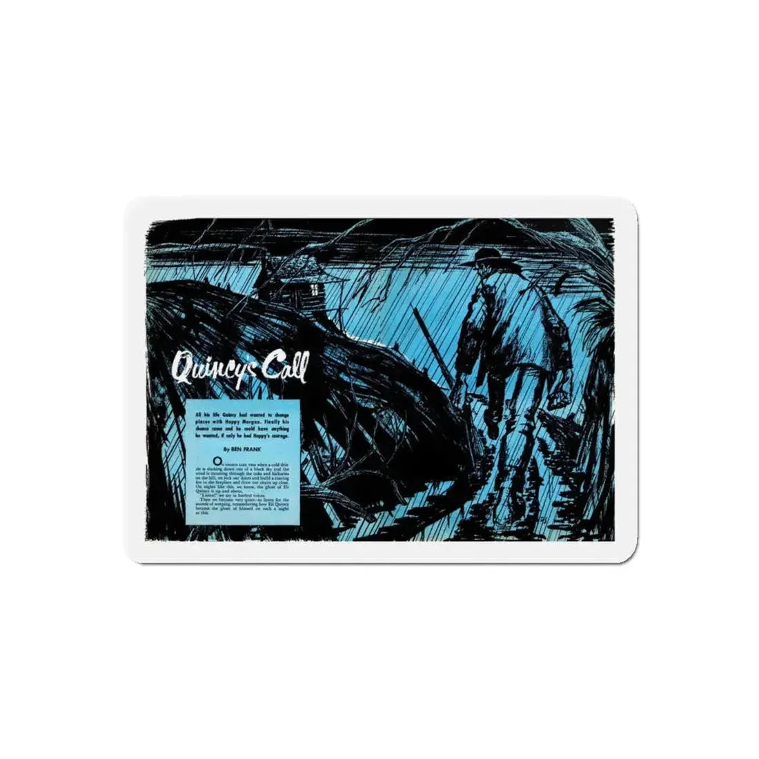 Quincy's Call, Bluebook Magazine, March 1953 (Magazine Illustration) Refrigerator Magnet 5 Inch Die-Cut - The Sticker Space