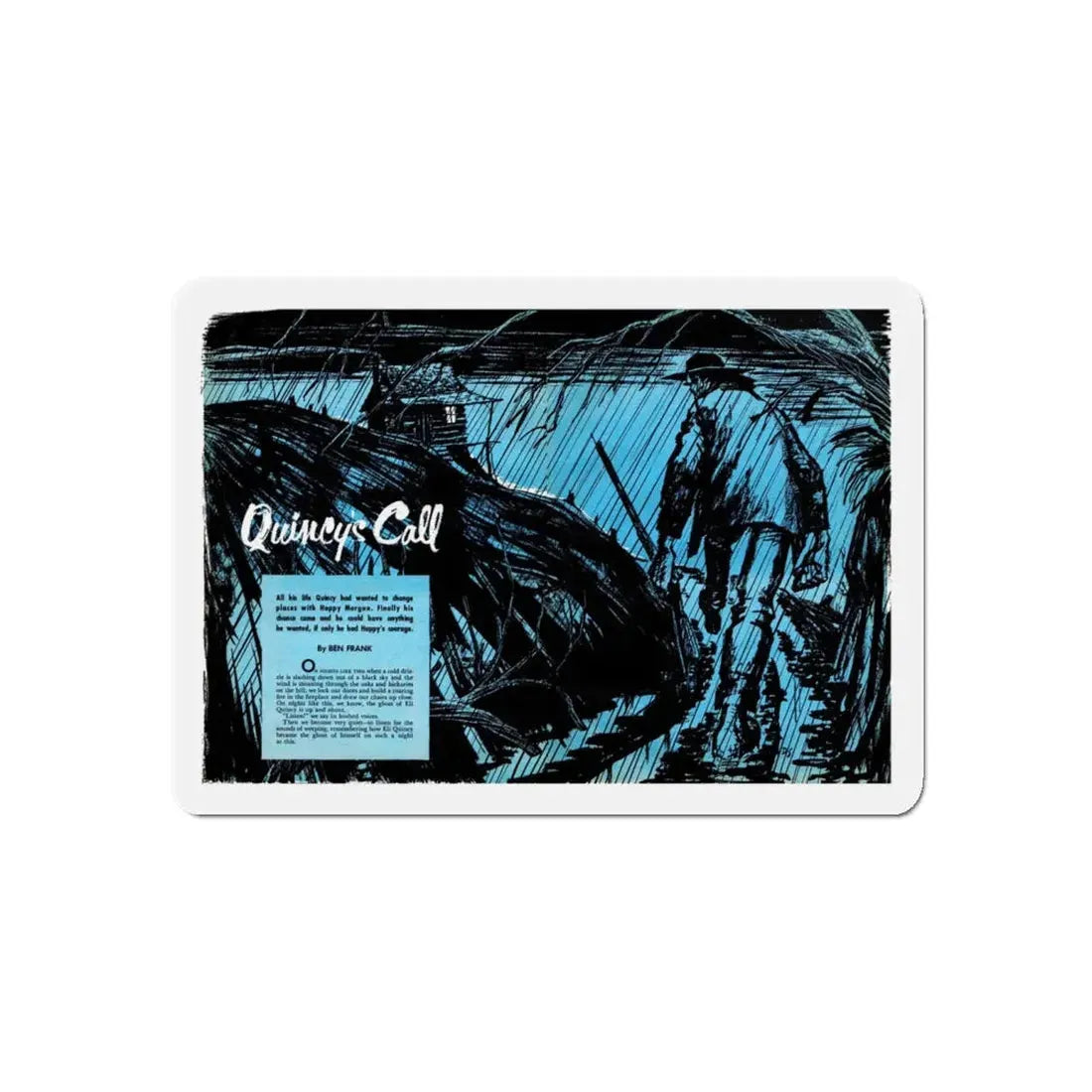 Quincy's Call, Bluebook Magazine, March 1953 (Magazine Illustration) Refrigerator Magnet - The Sticker Space
