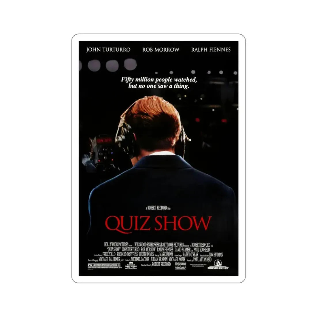 Quiz Show 1994 Movie Poster STICKER Vinyl Die-Cut Decal 4 Inch - The Sticker Space