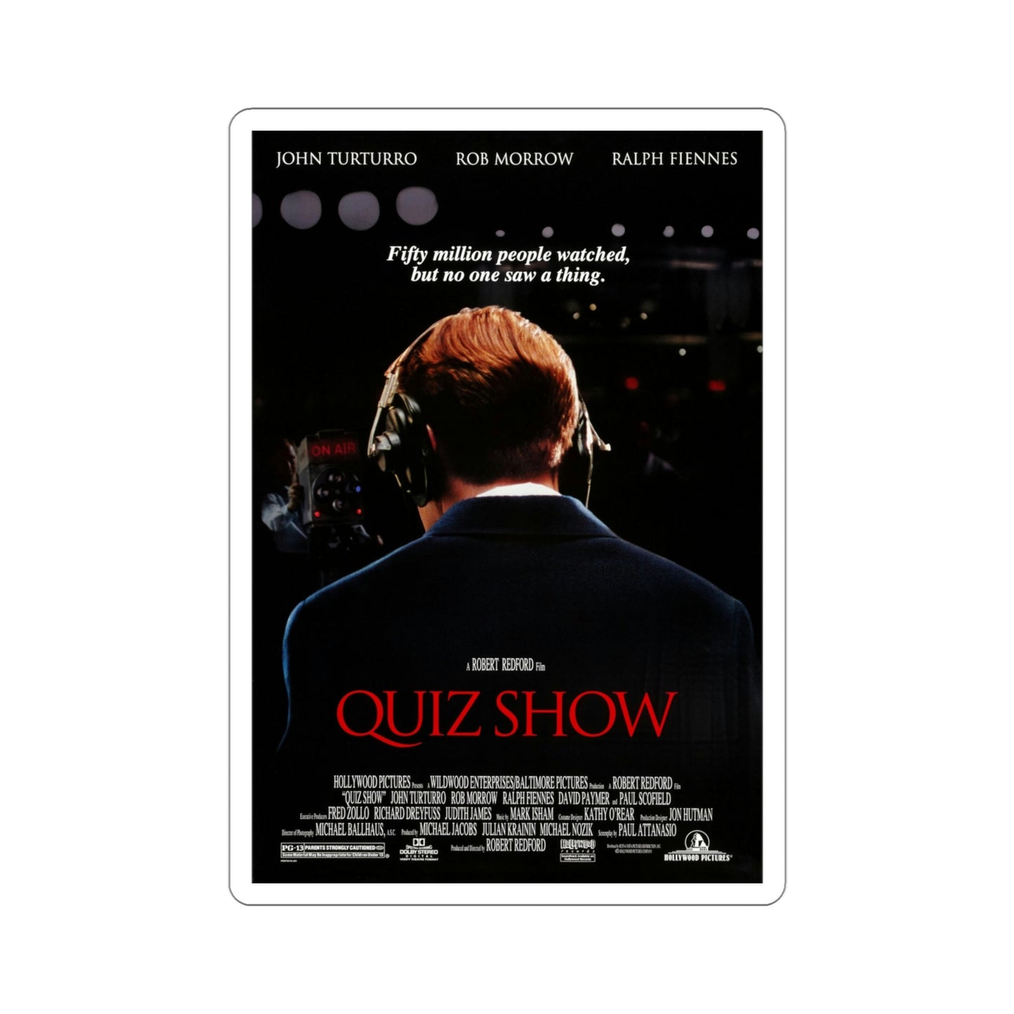 Quiz Show 1994 Movie Poster STICKER Vinyl Die-Cut Decal-4 Inch-The Sticker Space