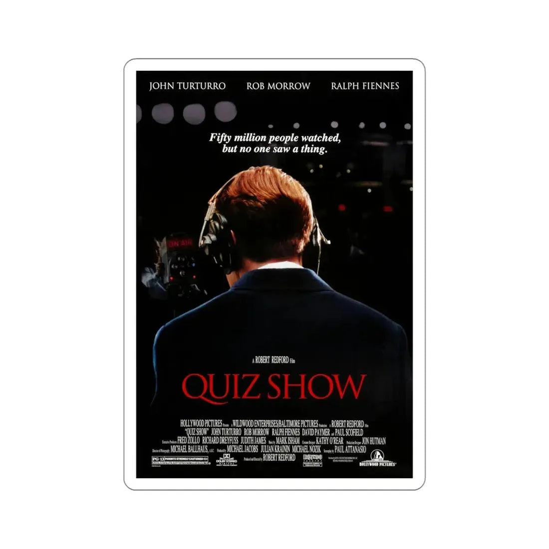 Quiz Show 1994 Movie Poster STICKER Vinyl Die-Cut Decal 5 Inch - The Sticker Space