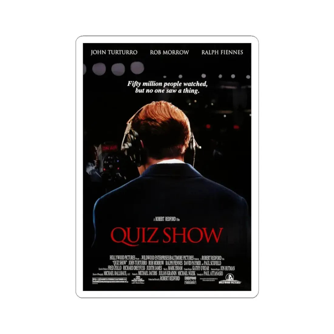 Quiz Show 1994 Movie Poster - STICKER Vinyl Kiss-Cut Decal 4 Inch White - The Sticker Space