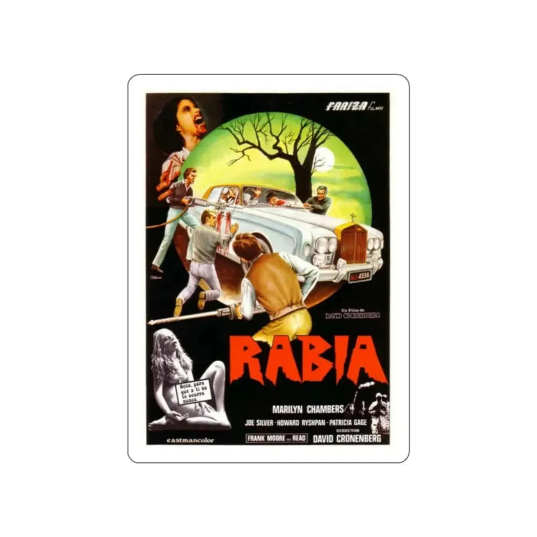 RABID (2) 1977 Movie Poster STICKER Vinyl Die-Cut Decal 2 Inch - The Sticker Space
